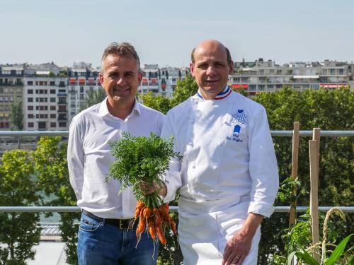 Pierre Georgel and Eric Briffard on the roof